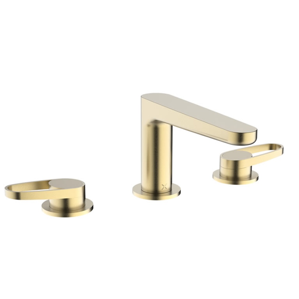 Crosswater Lazo Brushed Brass Deck Mounted Basin 3 Hole Set